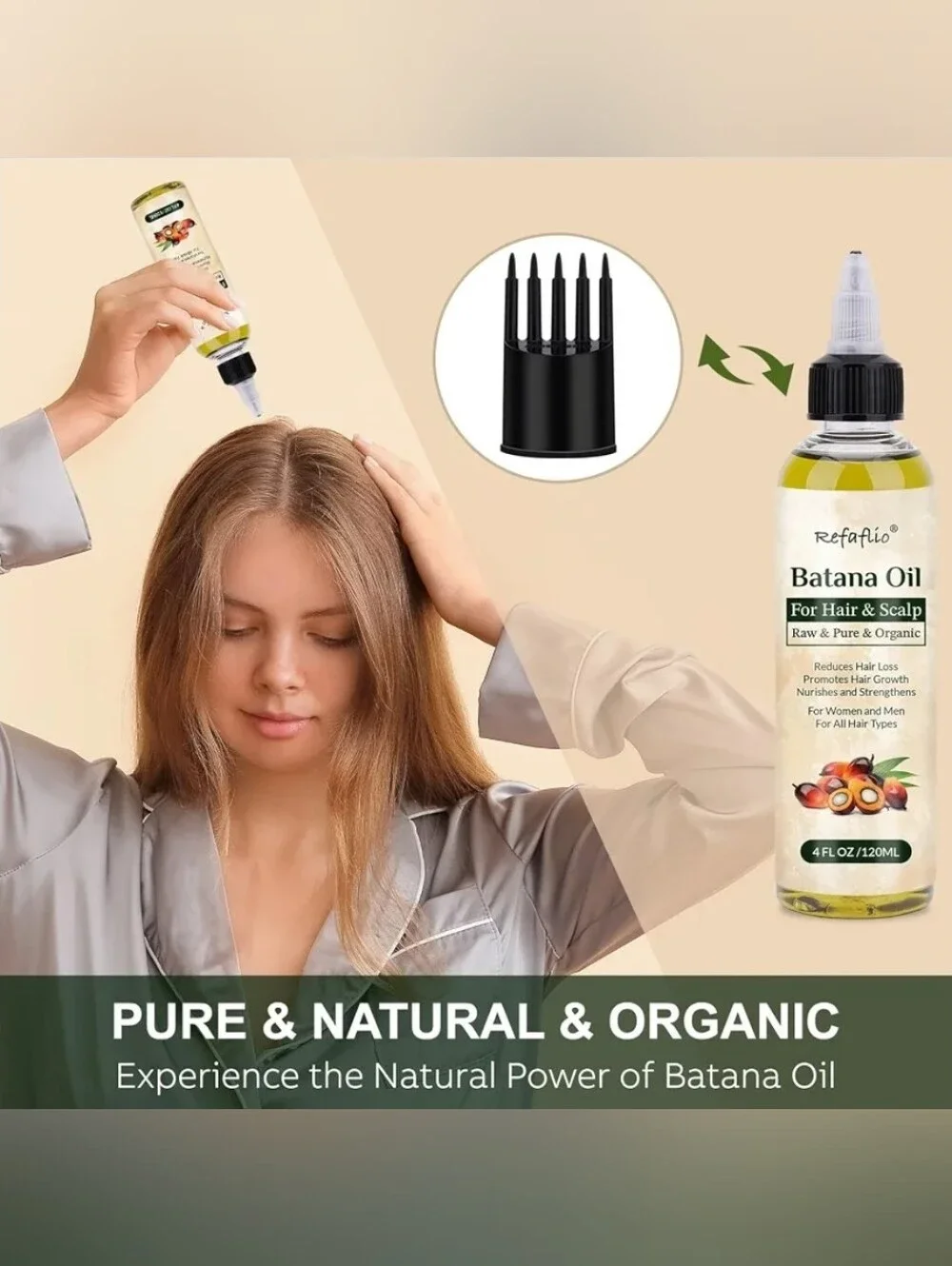 Raw Organic Batana Oil for Hair Growth, Enhances Thickness & Prevents Hair Loss